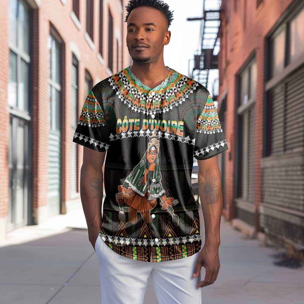 Ivory Coast Festival Of Masks Baseball Jersey Traditional Zaouli Dance LT05