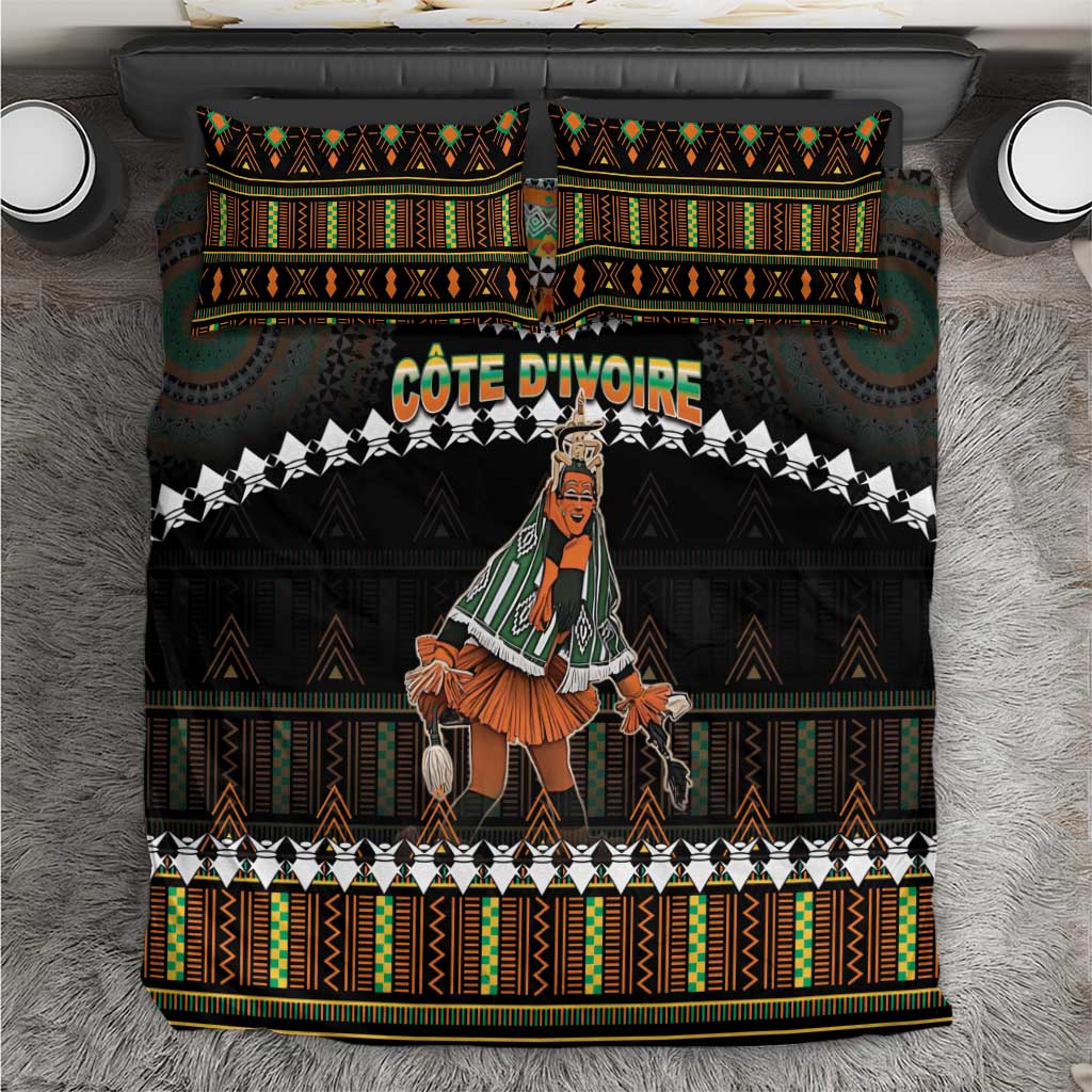 Ivory Coast Festival Of Masks Bedding Set Traditional Zaouli Dance LT05