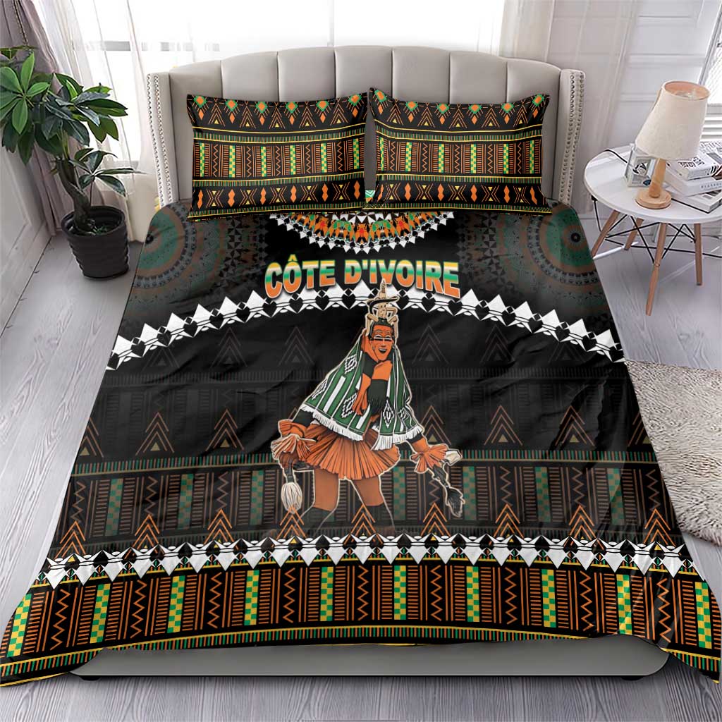 Ivory Coast Festival Of Masks Bedding Set Traditional Zaouli Dance LT05