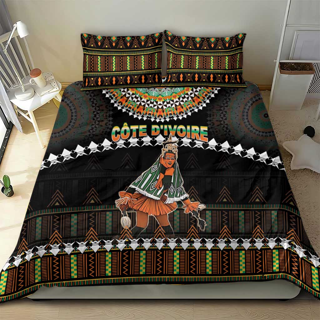 Ivory Coast Festival Of Masks Bedding Set Traditional Zaouli Dance LT05
