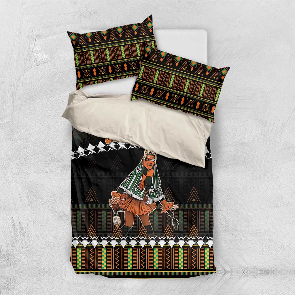Ivory Coast Festival Of Masks Bedding Set Traditional Zaouli Dance LT05