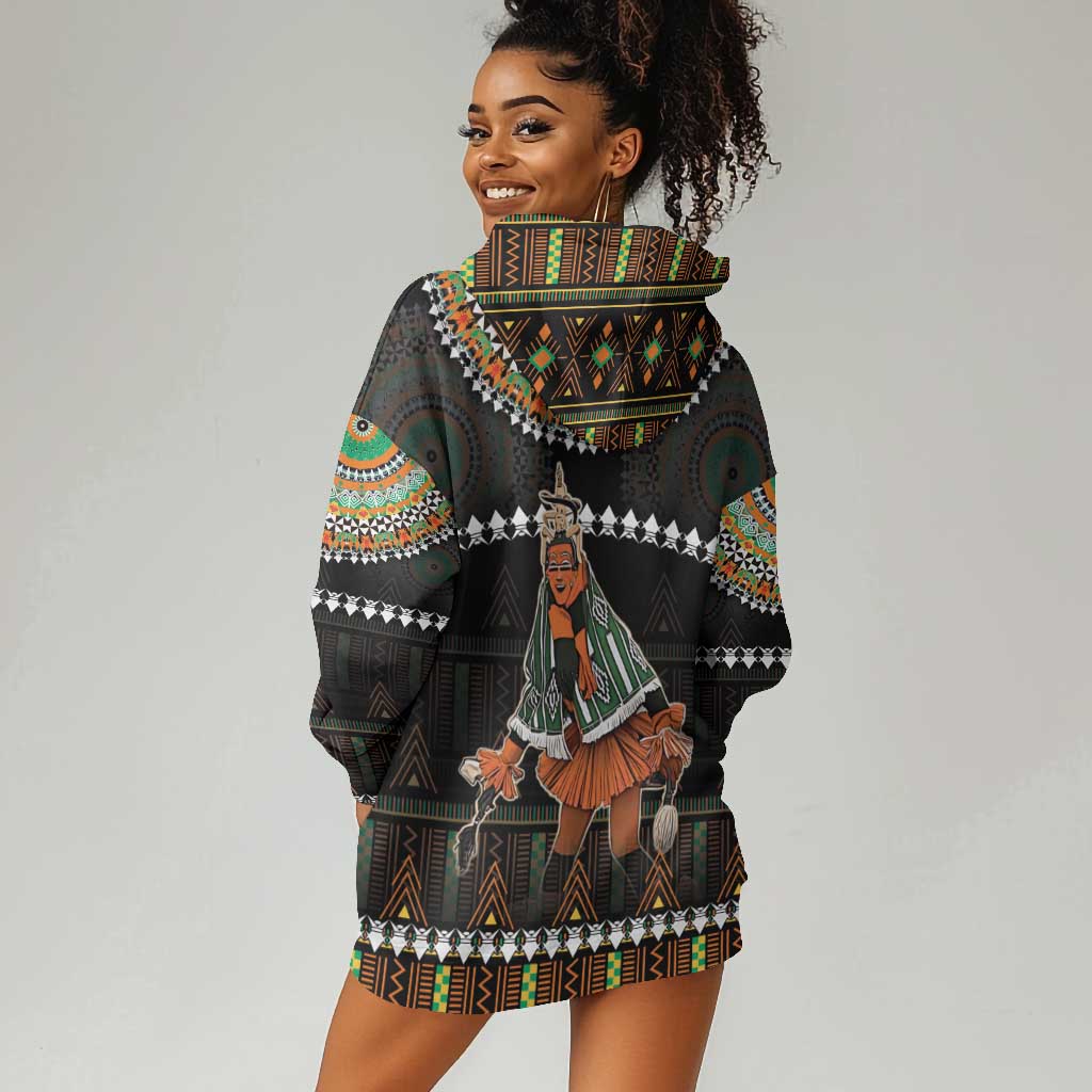 Ivory Coast Festival Of Masks Hoodie Dress Traditional Zaouli Dance LT05