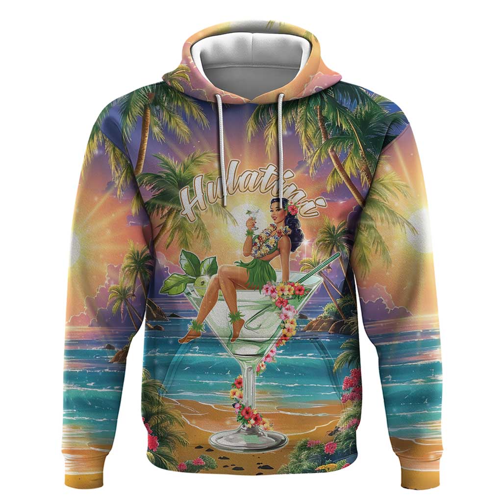 Aloha Hawaii Hoodie Hula Martini Tropical Vibes LT05