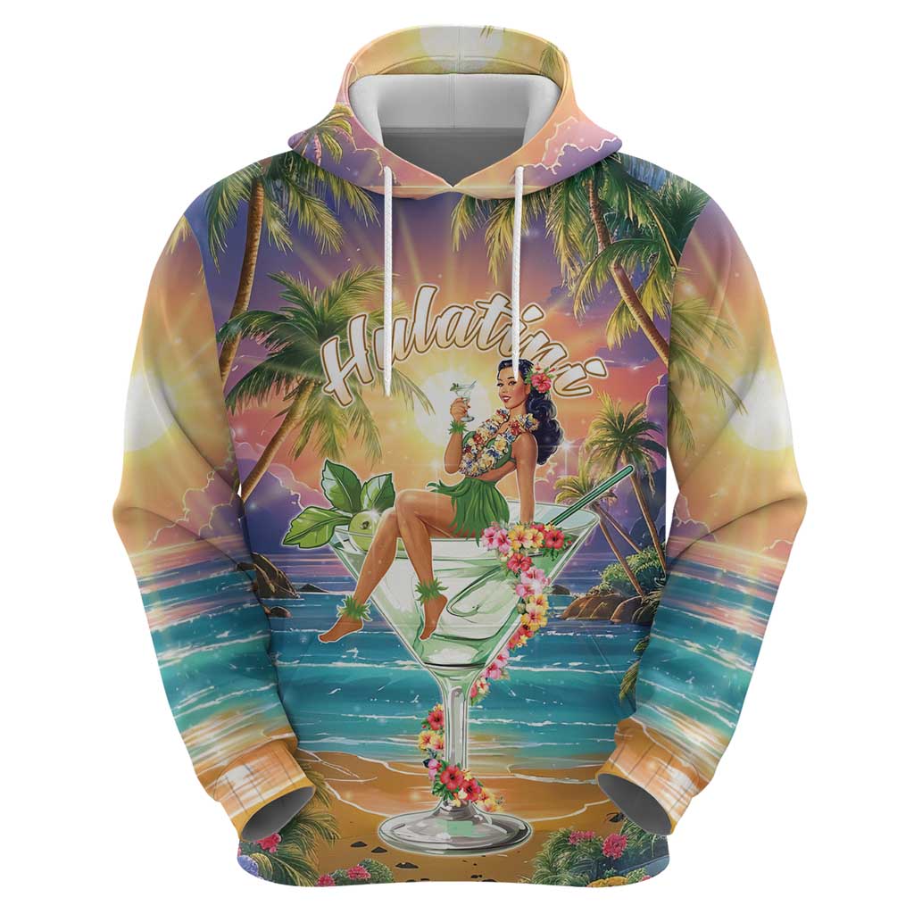 Aloha Hawaii Hoodie Hula Martini Tropical Vibes LT05