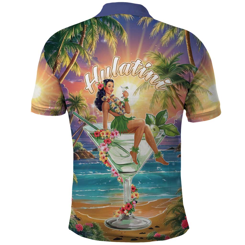Aloha Hawaii Polo Shirt Hula Martini Tropical Vibes LT05