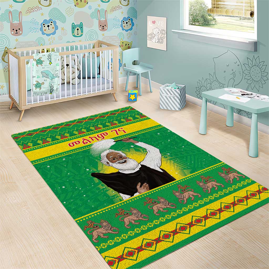 Afro Ethiopia Christmas Area Rug Melkam Gena Yegena Abat LT05