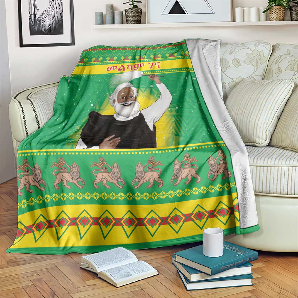 Afro Ethiopia Christmas Blanket Melkam Gena Yegena Abat LT05