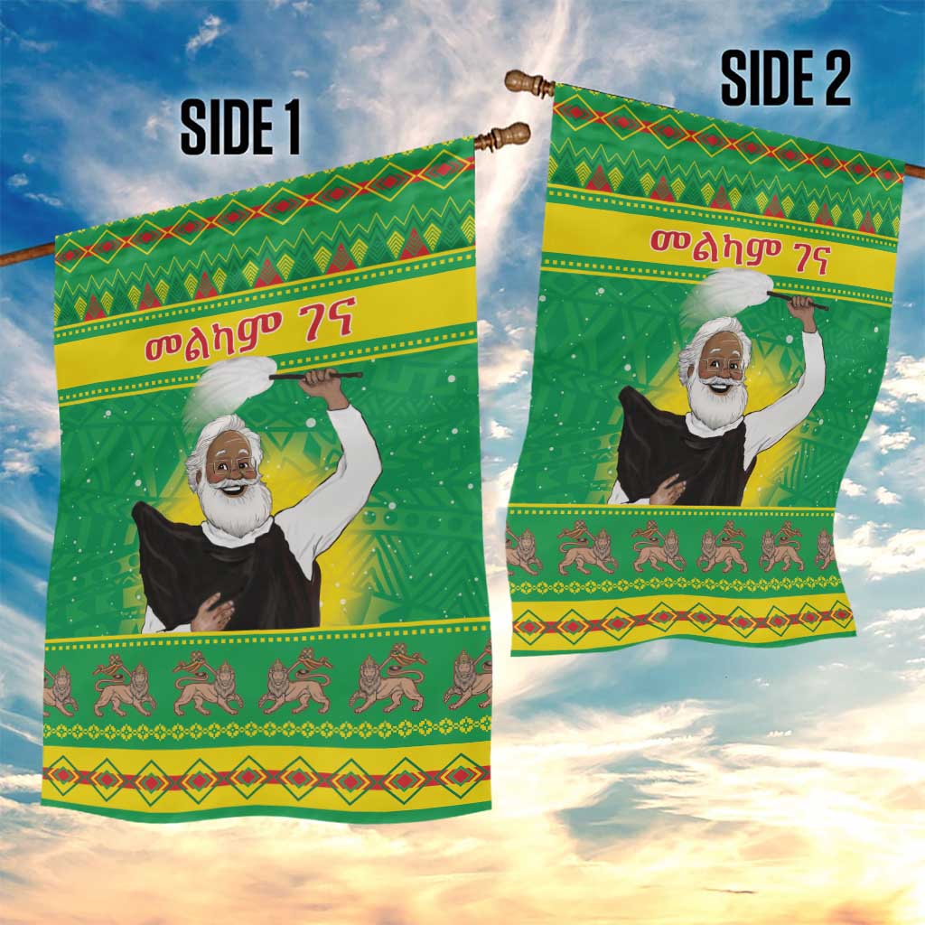 Afro Ethiopia Christmas Garden Flag Melkam Gena Yegena Abat LT05