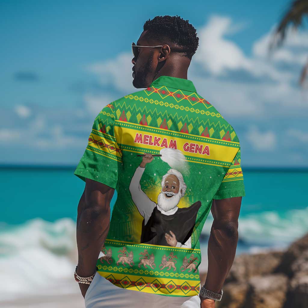Afro Ethiopia Christmas Hawaiian Shirt Melkam Gena Yegena Abat LT05