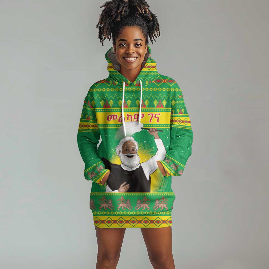 Afro Ethiopia Christmas Hoodie Dress Melkam Gena Yegena Abat LT05