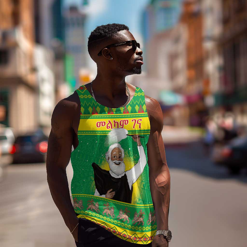 Afro Ethiopia Christmas Men Tank Top Melkam Gena Yegena Abat LT05