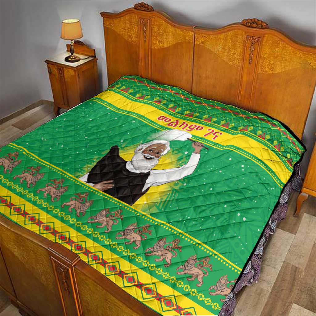 Afro Ethiopia Christmas Quilt Melkam Gena Yegena Abat LT05