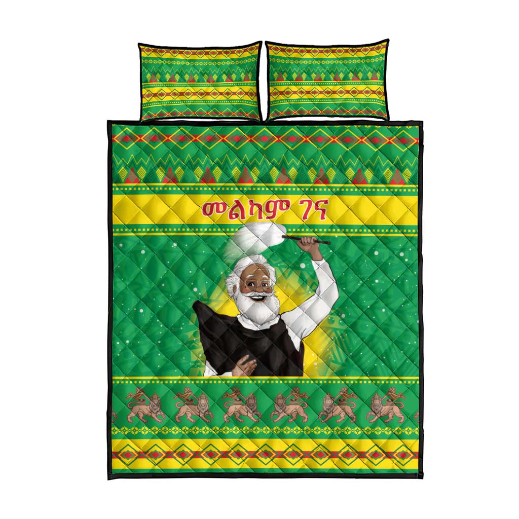 Afro Ethiopia Christmas Quilt Bed Set Melkam Gena Yegena Abat LT05