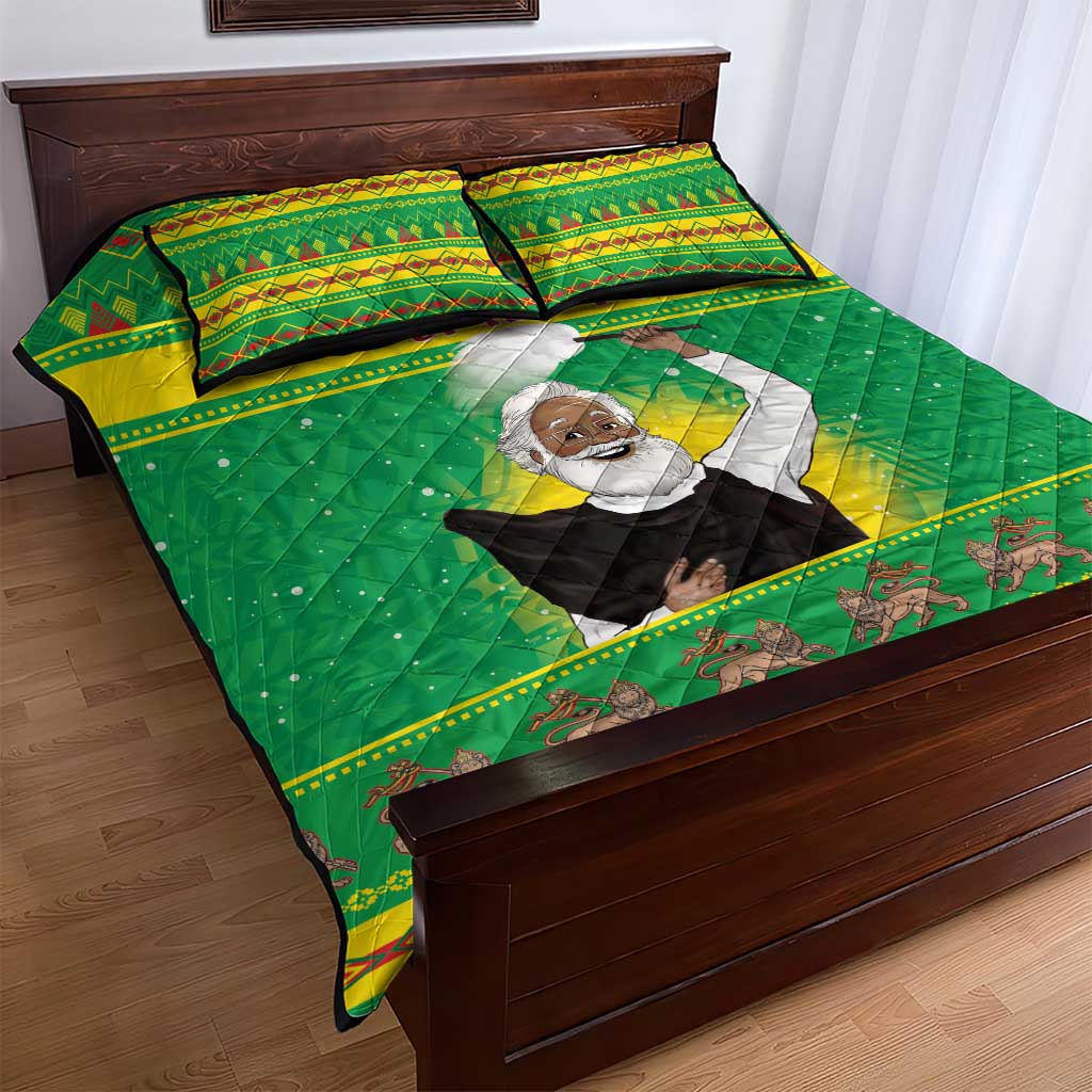 Afro Ethiopia Christmas Quilt Bed Set Melkam Gena Yegena Abat LT05