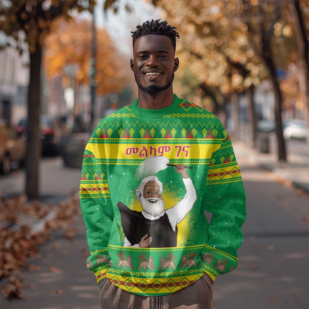 Afro Ethiopia Christmas Sweatshirt Melkam Gena Yegena Abat LT05