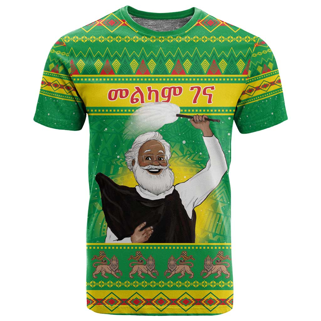 Afro Ethiopia Christmas T shirt Melkam Gena Yegena Abat LT05