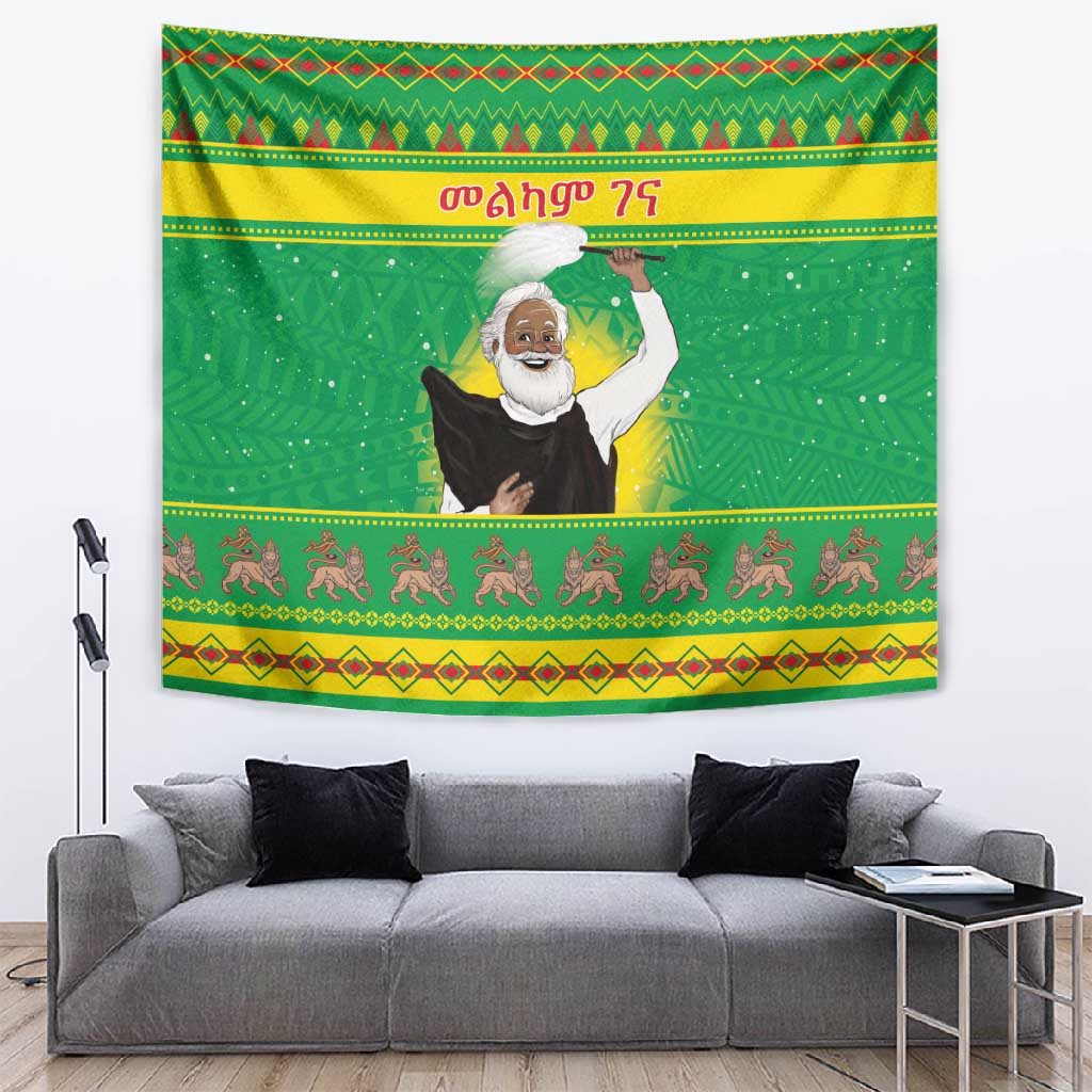 Afro Ethiopia Christmas Tapestry Melkam Gena Yegena Abat LT05