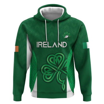 Custom Ireland Rugby Hoodie Irish Celtic Shamrock LT05
