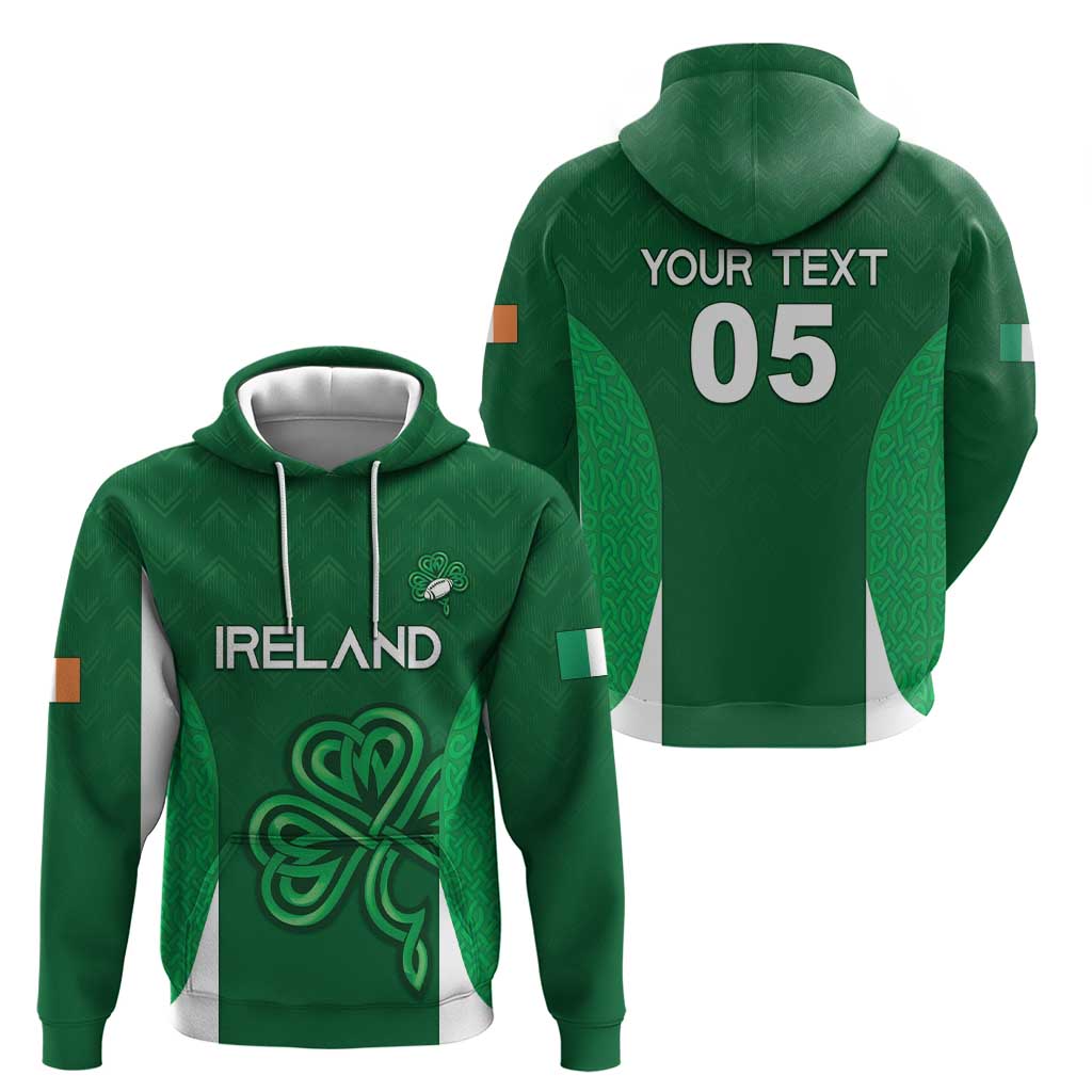 Custom Ireland Rugby Hoodie Irish Celtic Shamrock LT05