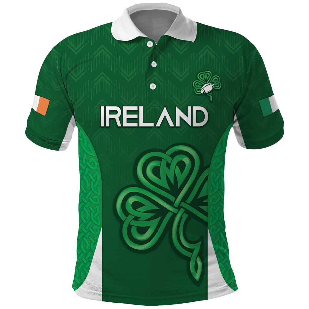 Custom Ireland Rugby Polo Shirt Irish Celtic Shamrock LT05