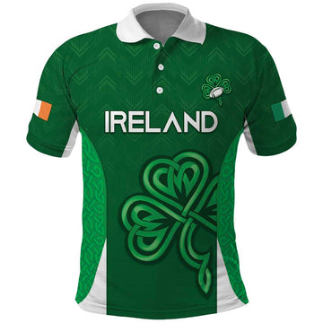 Custom Ireland Rugby Polo Shirt Irish Celtic Shamrock LT05