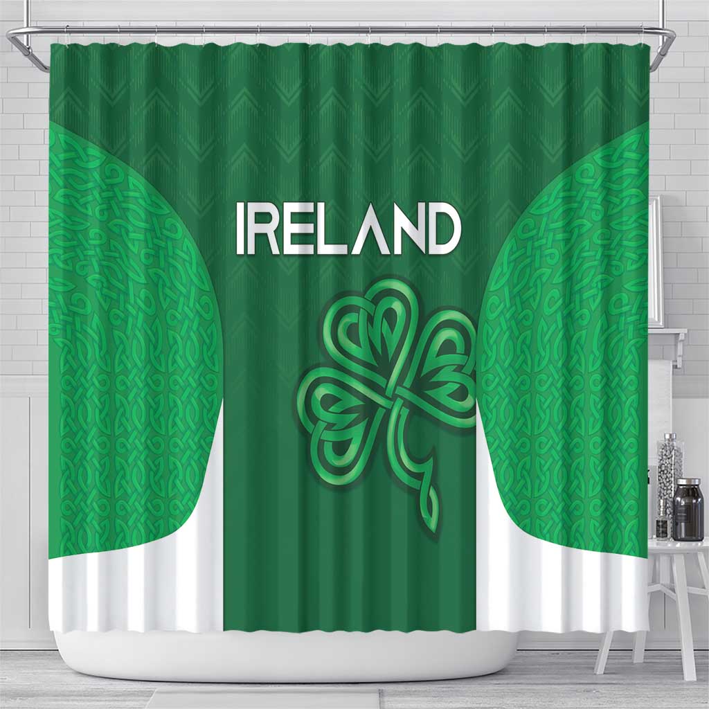 Ireland Rugby Shower Curtain Irish Celtic Shamrock LT05