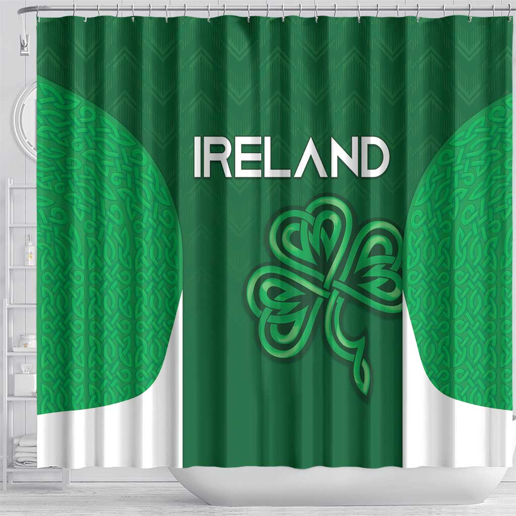 Ireland Rugby Shower Curtain Irish Celtic Shamrock LT05