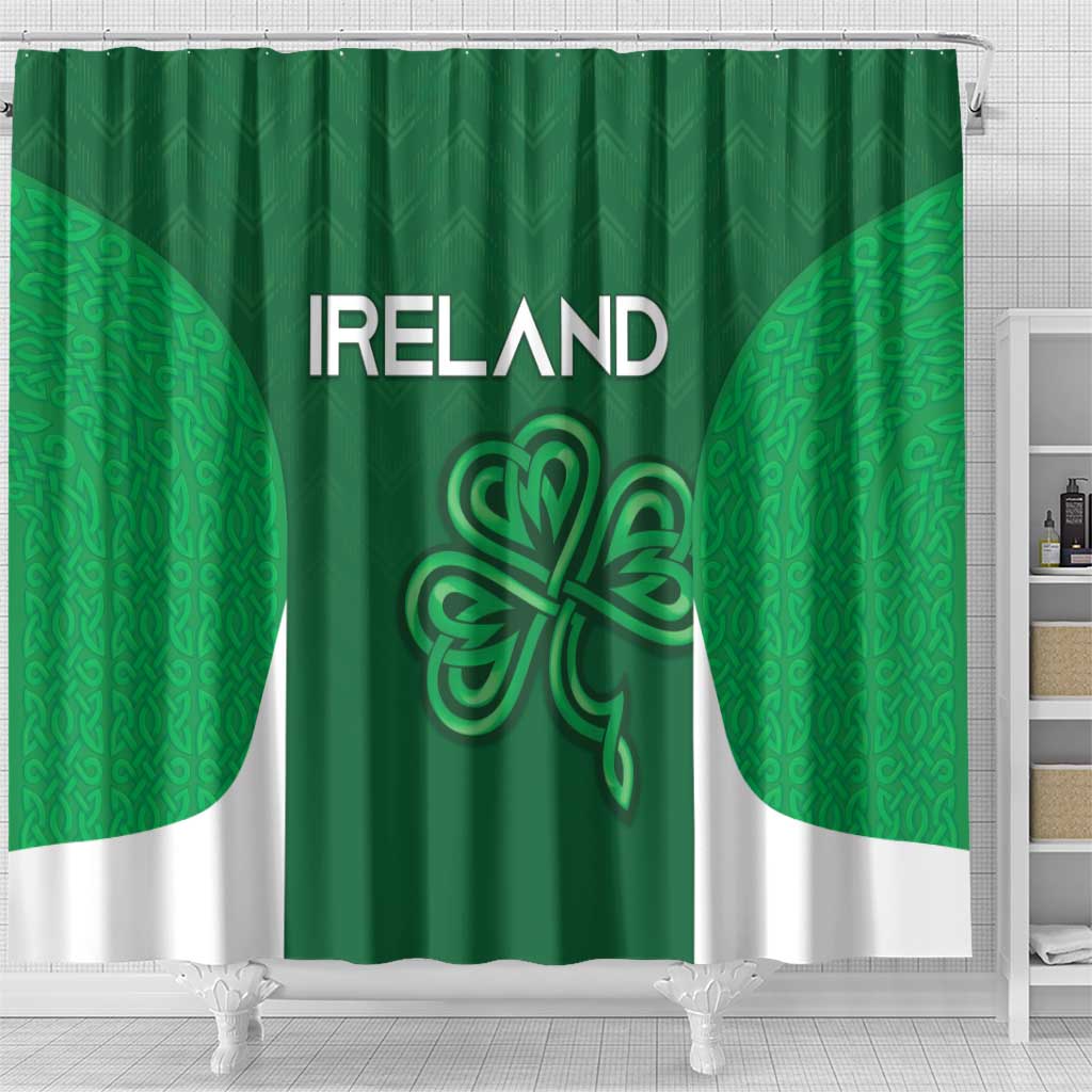 Ireland Rugby Shower Curtain Irish Celtic Shamrock LT05