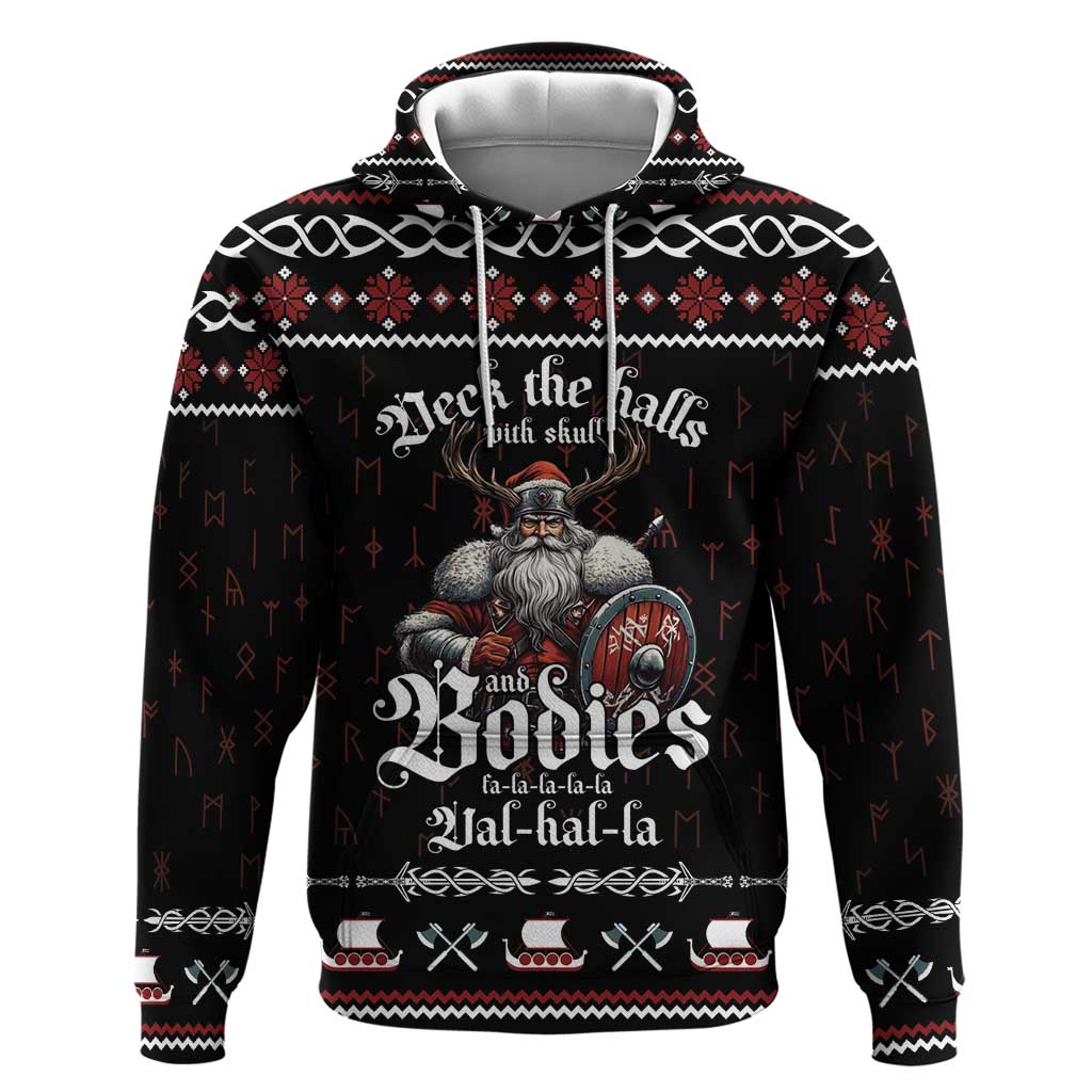 Funny Vikings Christmas Hoodie Falalalala Valhalla LT05