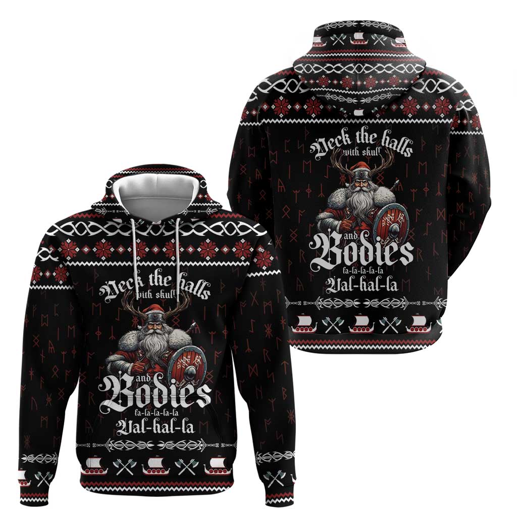 Funny Vikings Christmas Hoodie Falalalala Valhalla LT05