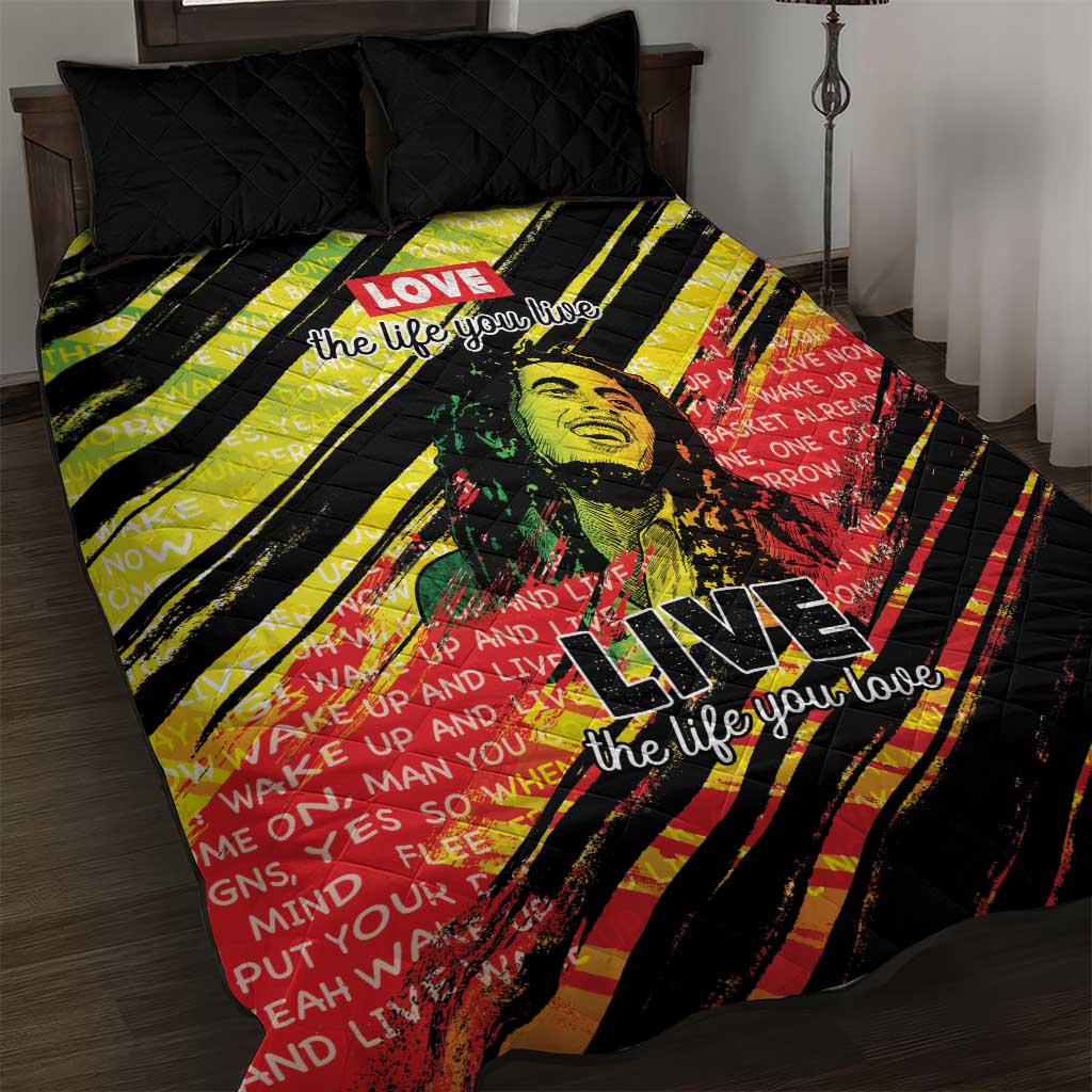 Reggae Legend Quilt Bed Set Love The Life You Live Live The Life You Love LT05