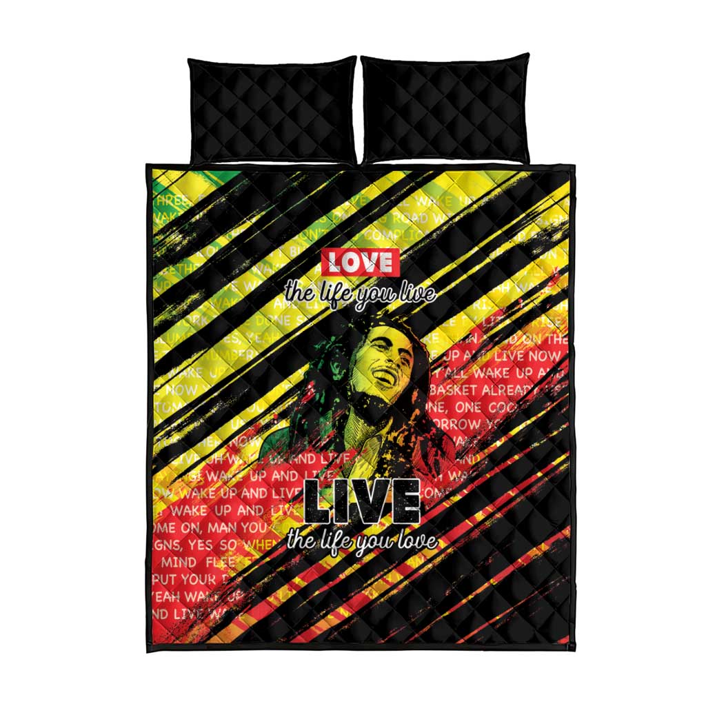 Reggae Legend Quilt Bed Set Love The Life You Live Live The Life You Love LT05