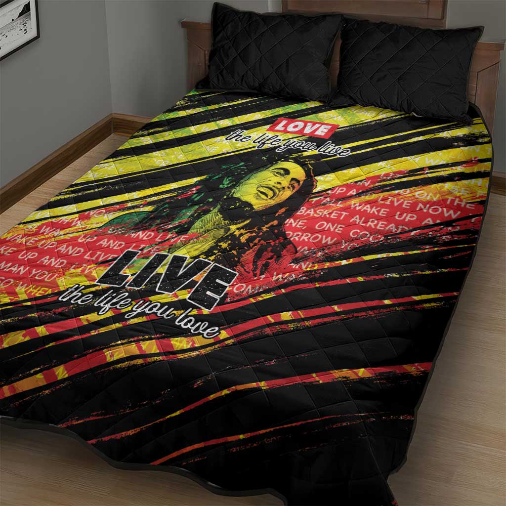 Reggae Legend Quilt Bed Set Love The Life You Live Live The Life You Love LT05