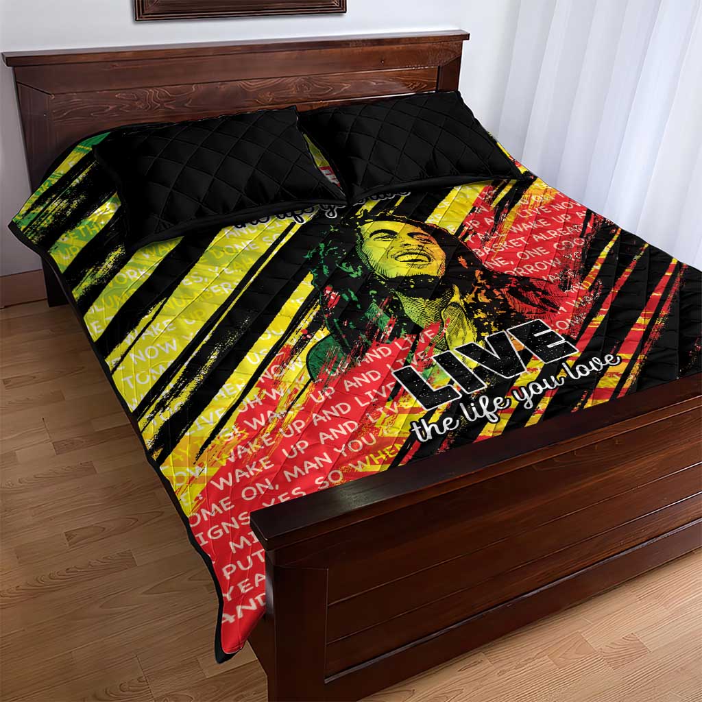 Reggae Legend Quilt Bed Set Love The Life You Live Live The Life You Love LT05
