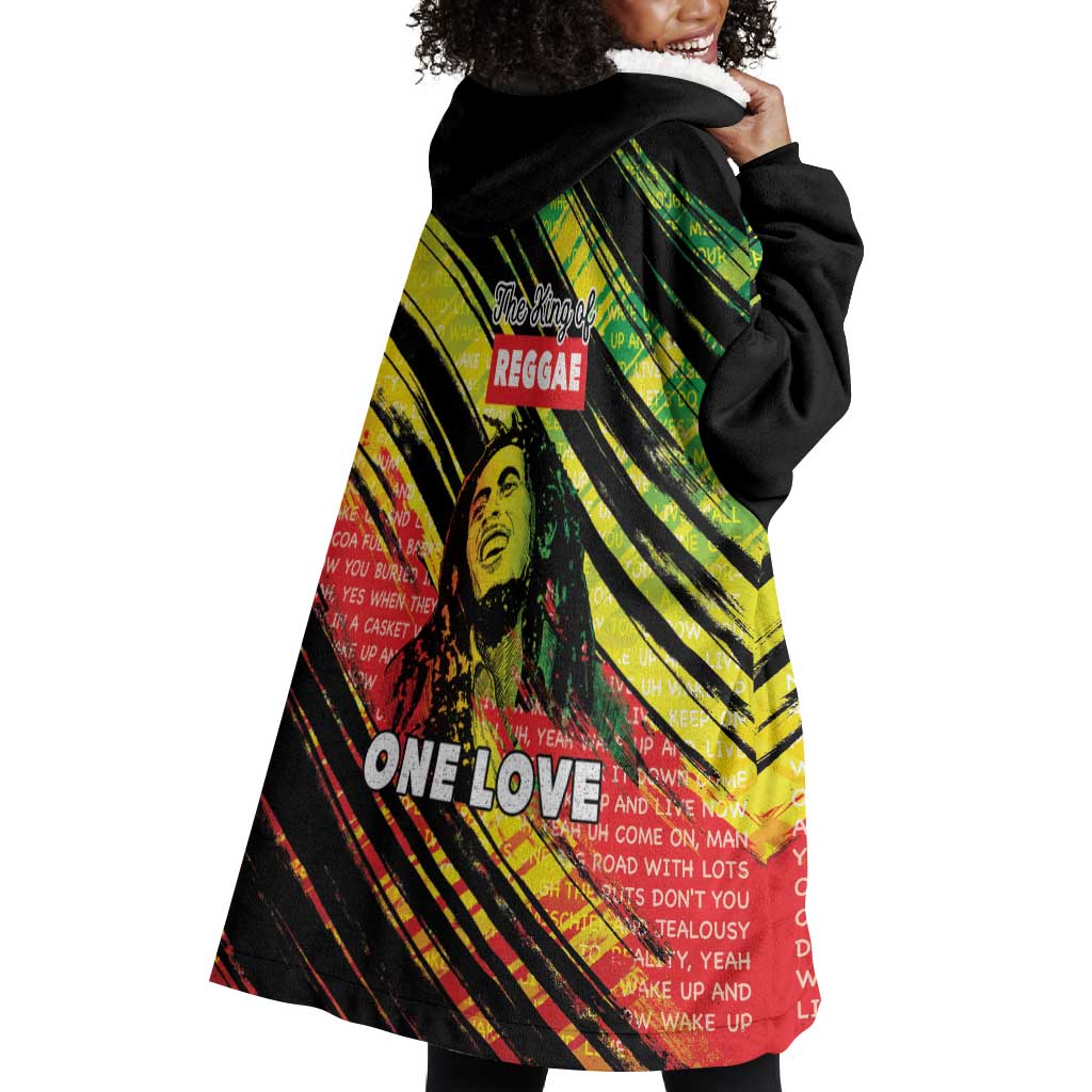 Reggae Legend Wearable Blanket Hoodie Love The Life You Live Live The Life You Love LT05