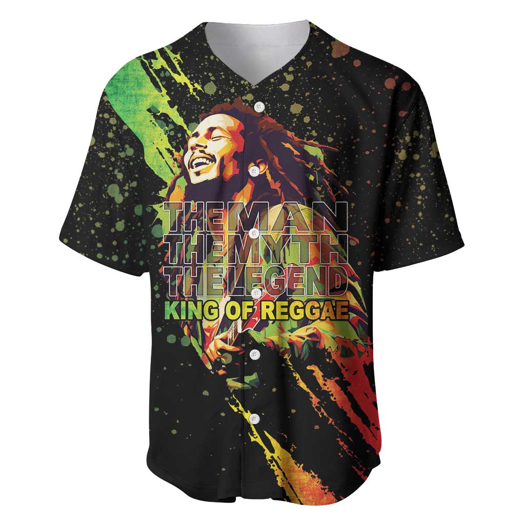 Afro Legend Bob Baseball Jersey One Love Heart Destiny LT05