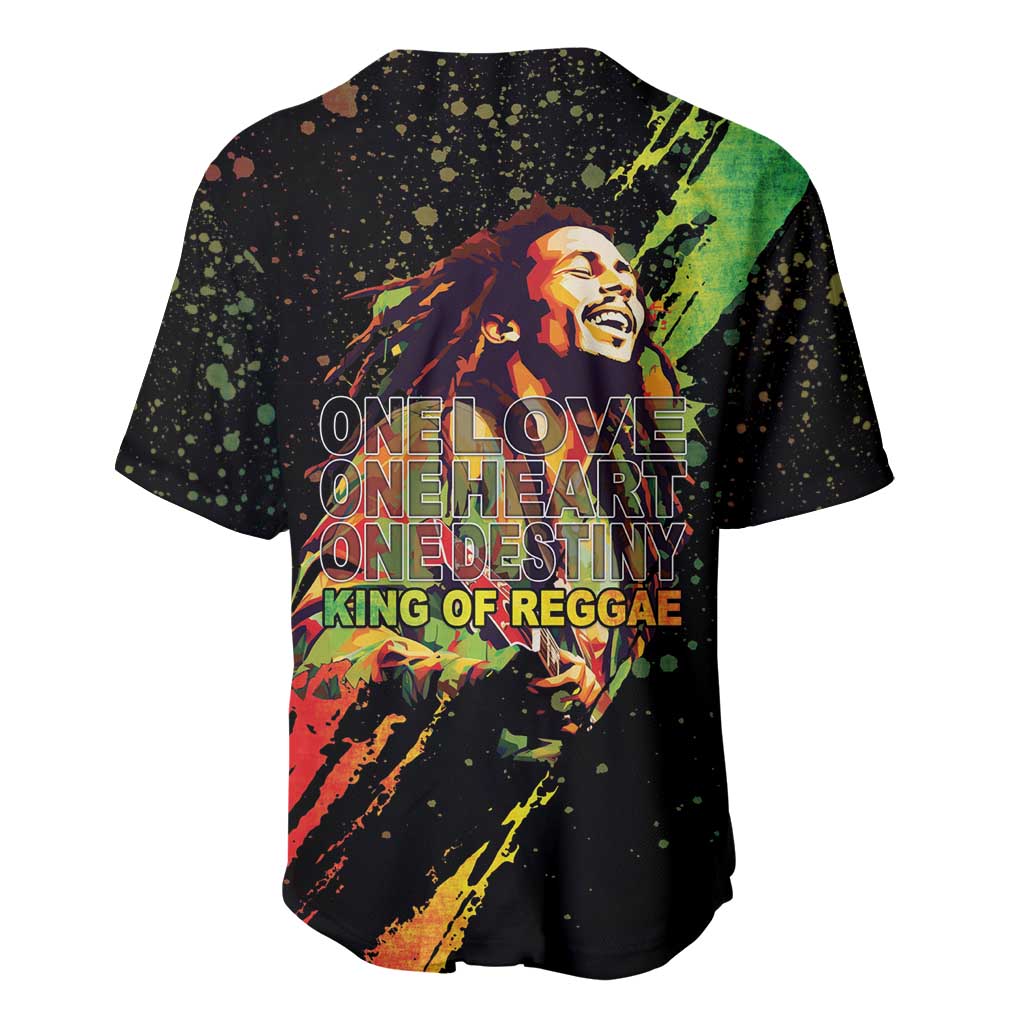 Afro Legend Bob Baseball Jersey One Love Heart Destiny LT05
