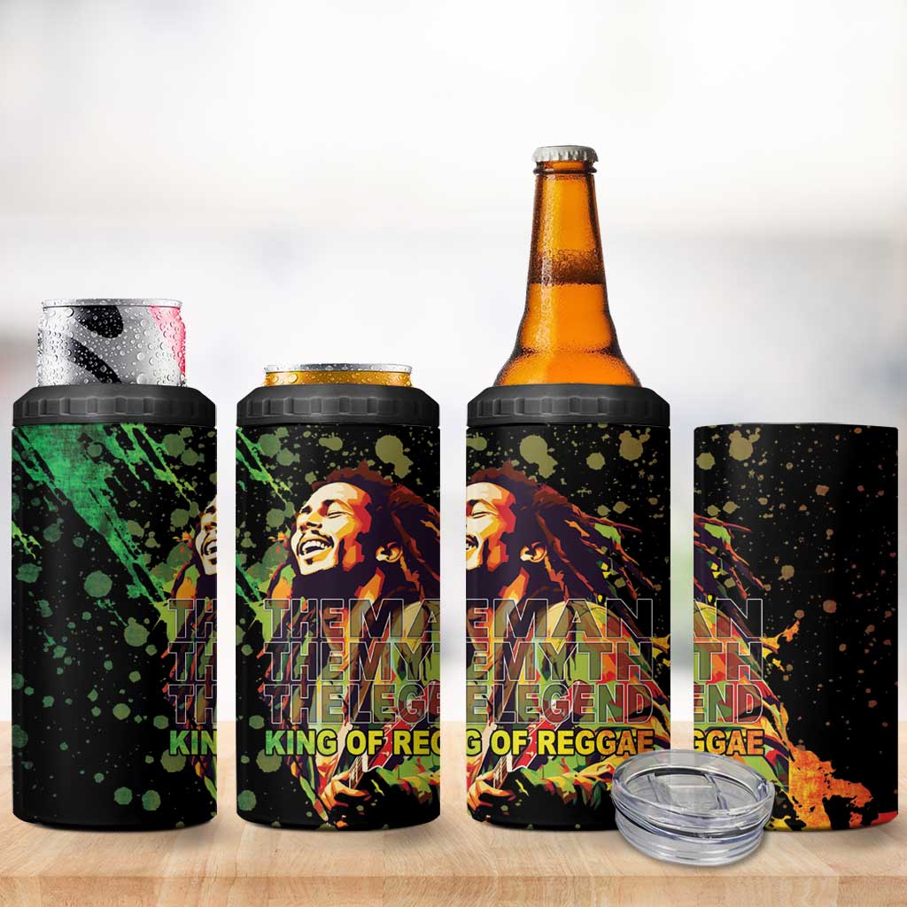 Afro Legend Bob 4 in 1 Can Cooler Tumbler One Love Heart Destiny LT05