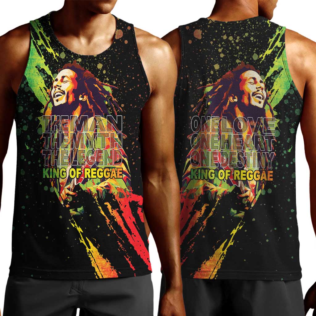 Afro Legend Bob Men Tank Top One Love Heart Destiny LT05