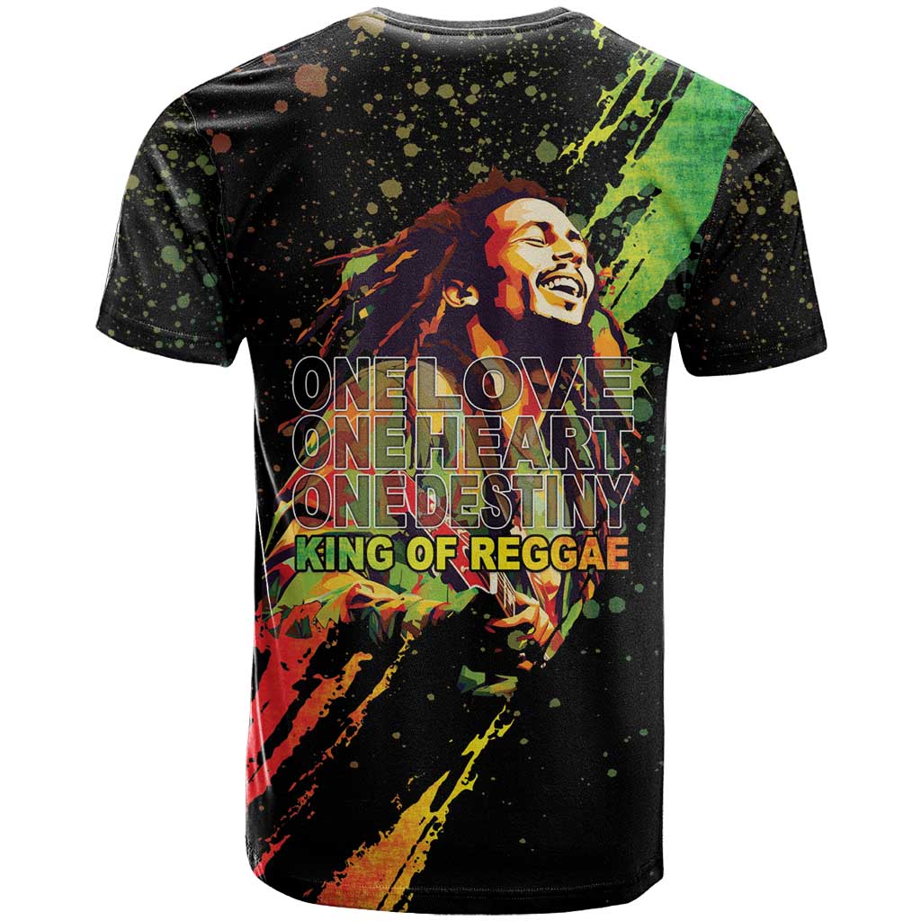 Afro Legend Bob T shirt One Love Heart Destiny LT05