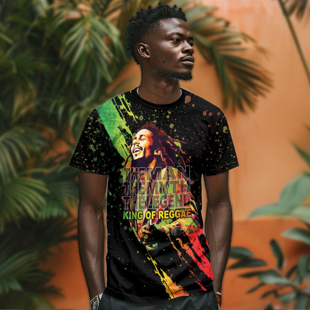 Afro Legend Bob T shirt One Love Heart Destiny LT05