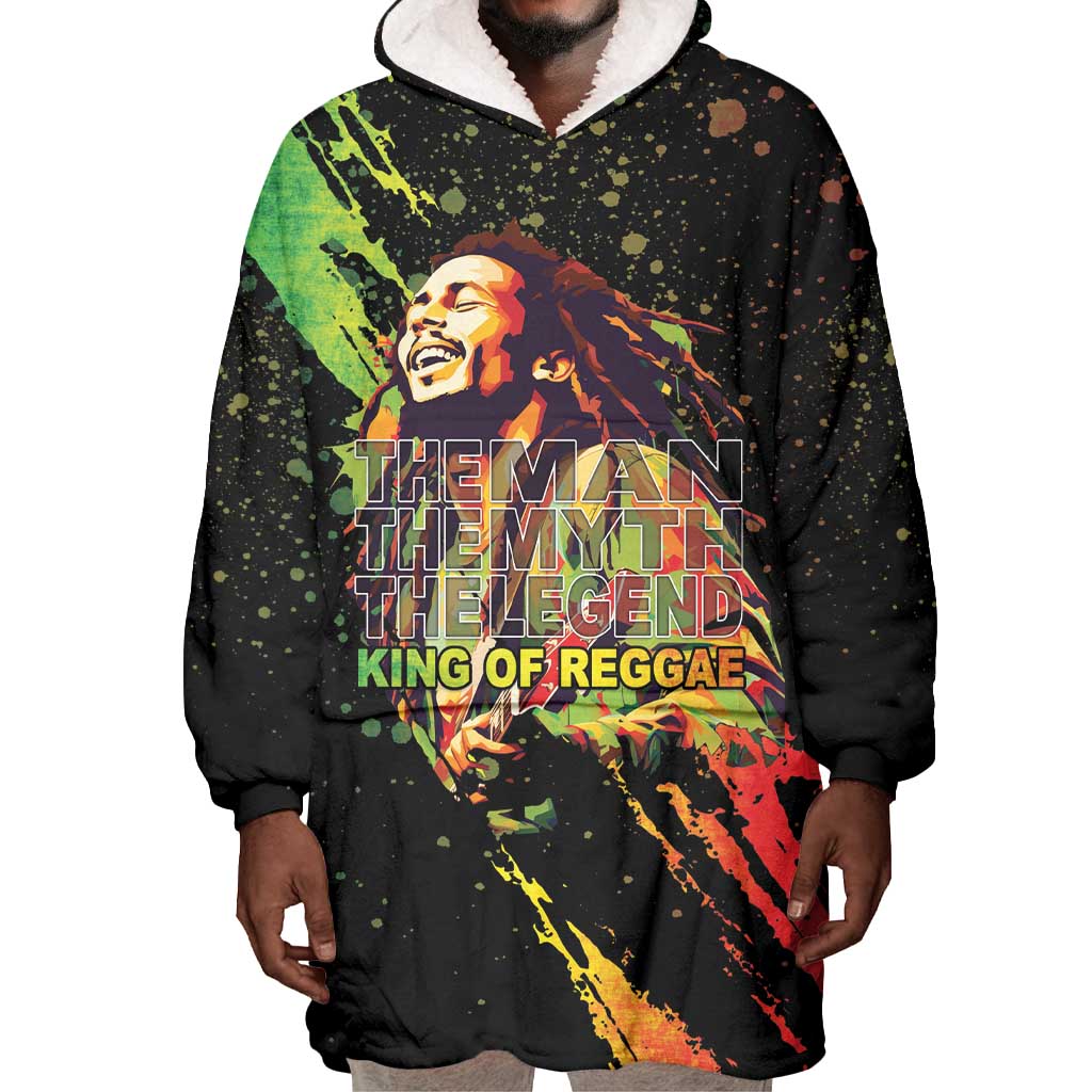 Afro Legend Bob Wearable Blanket Hoodie One Love Heart Destiny LT05