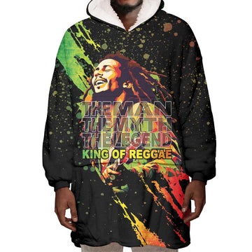 Afro Legend Bob Wearable Blanket Hoodie One Love Heart Destiny LT05