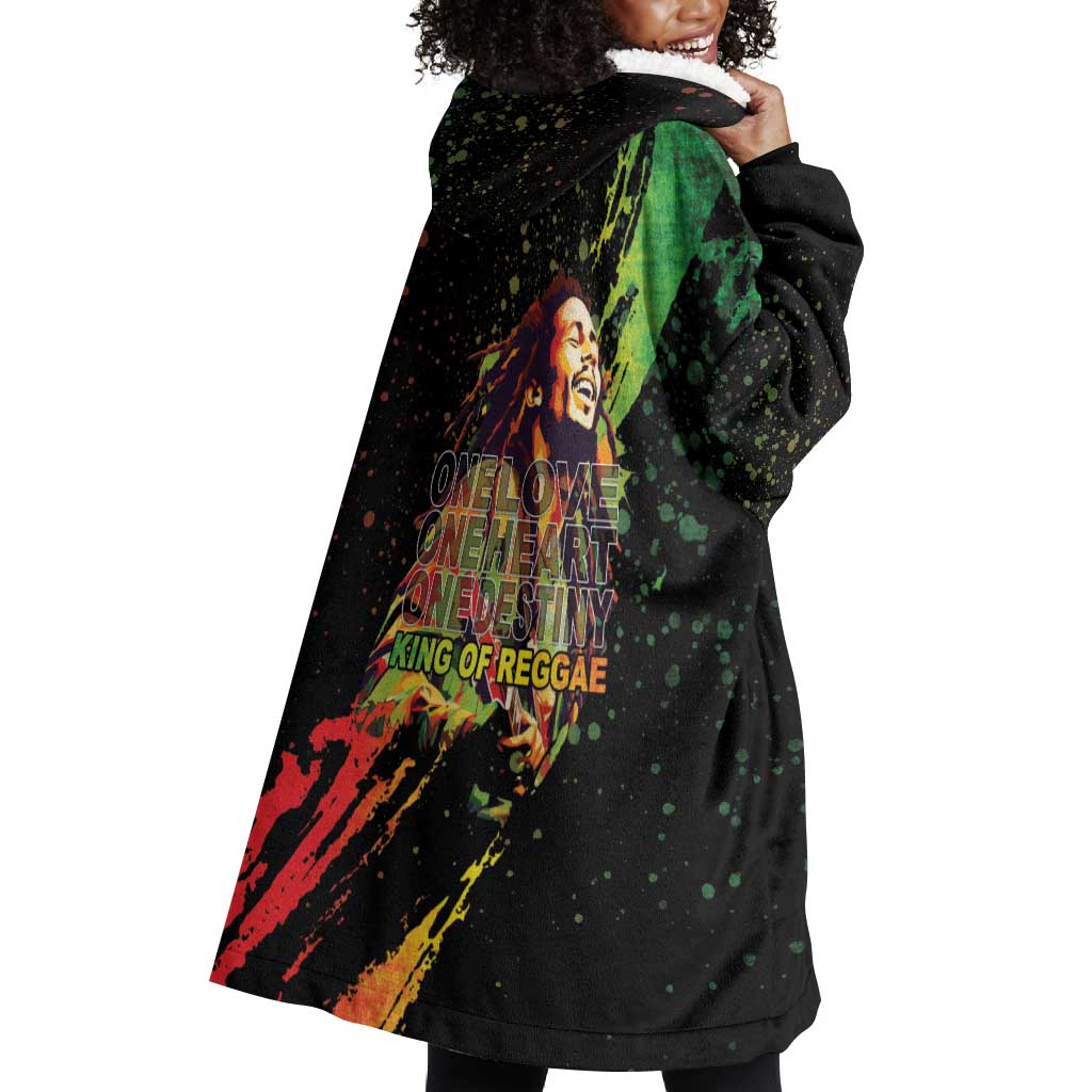 Afro Legend Bob Wearable Blanket Hoodie One Love Heart Destiny LT05
