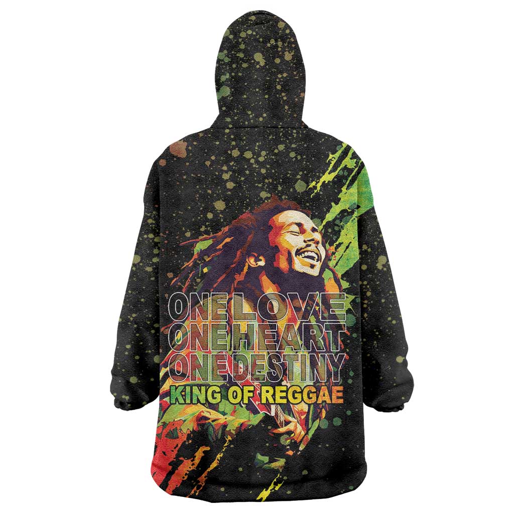 Afro Legend Bob Wearable Blanket Hoodie One Love Heart Destiny LT05