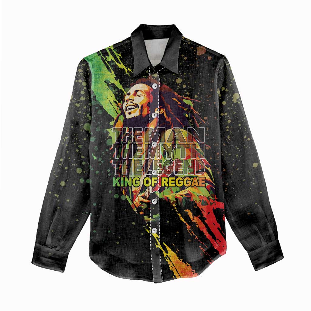 Afro Legend Bob Women Casual Shirt One Love Heart Destiny LT05