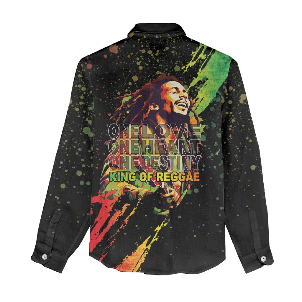 Afro Legend Bob Women Casual Shirt One Love Heart Destiny LT05