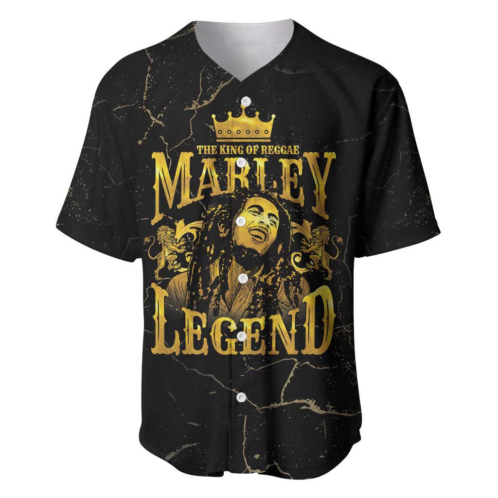 Reggae King Marley Baseball Jersey Gold Lion LT05
