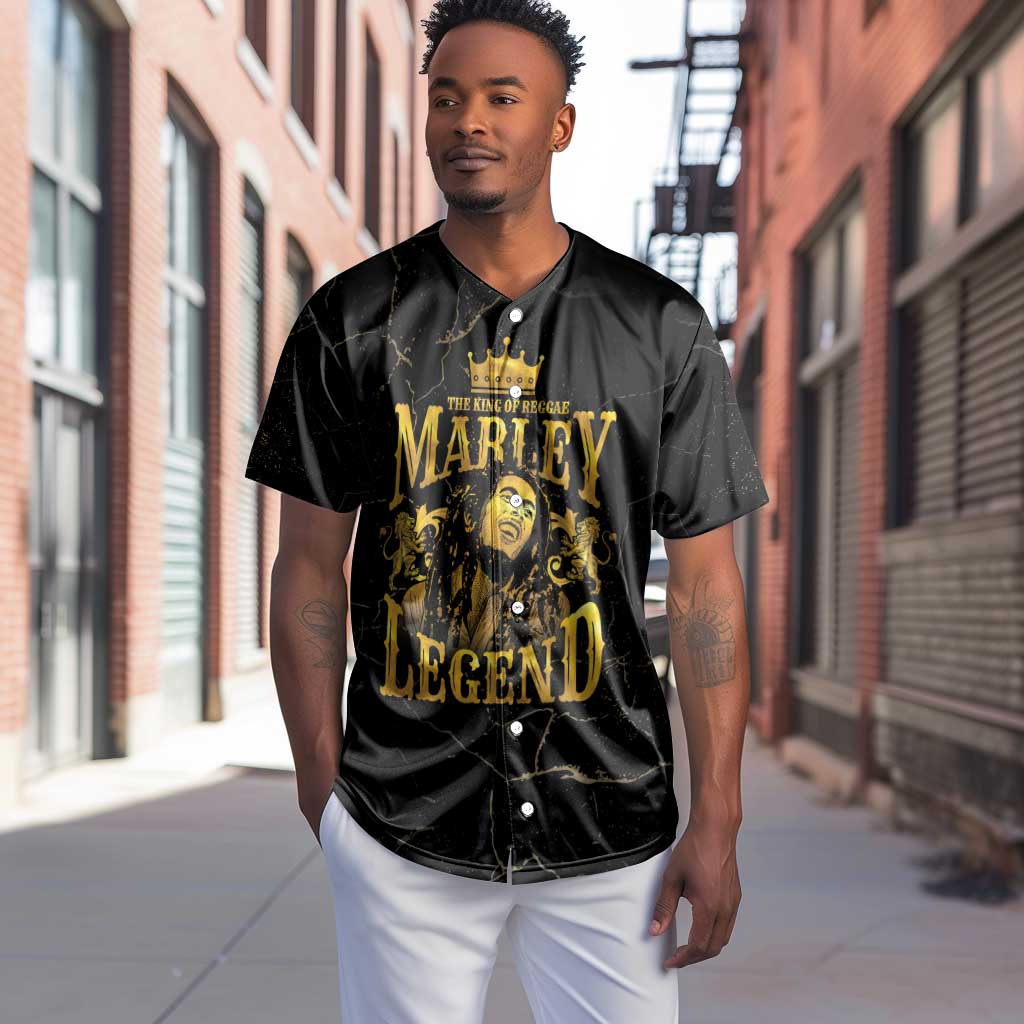 Reggae King Marley Baseball Jersey Gold Lion LT05