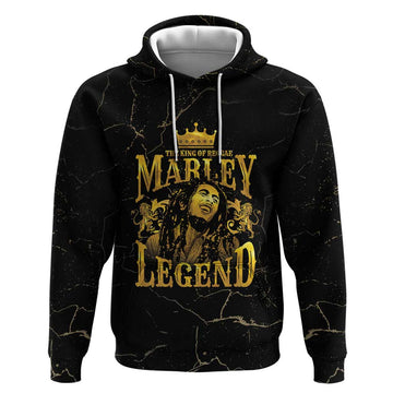 Reggae King Marley Hoodie Gold Lion LT05